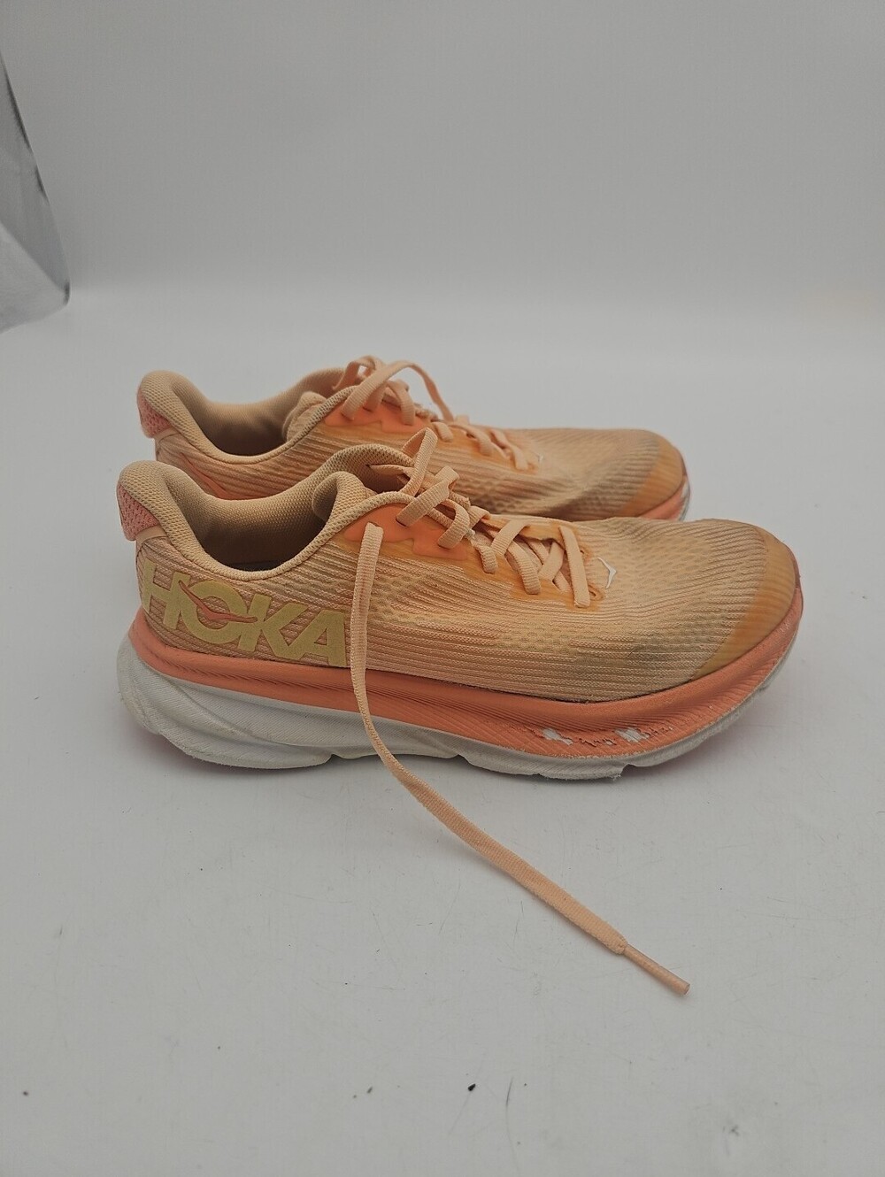 Hoka One One Clifton 9 Youth 4.5md Women's 6 Cantaloupe Orange Shoes 1131170-CPW